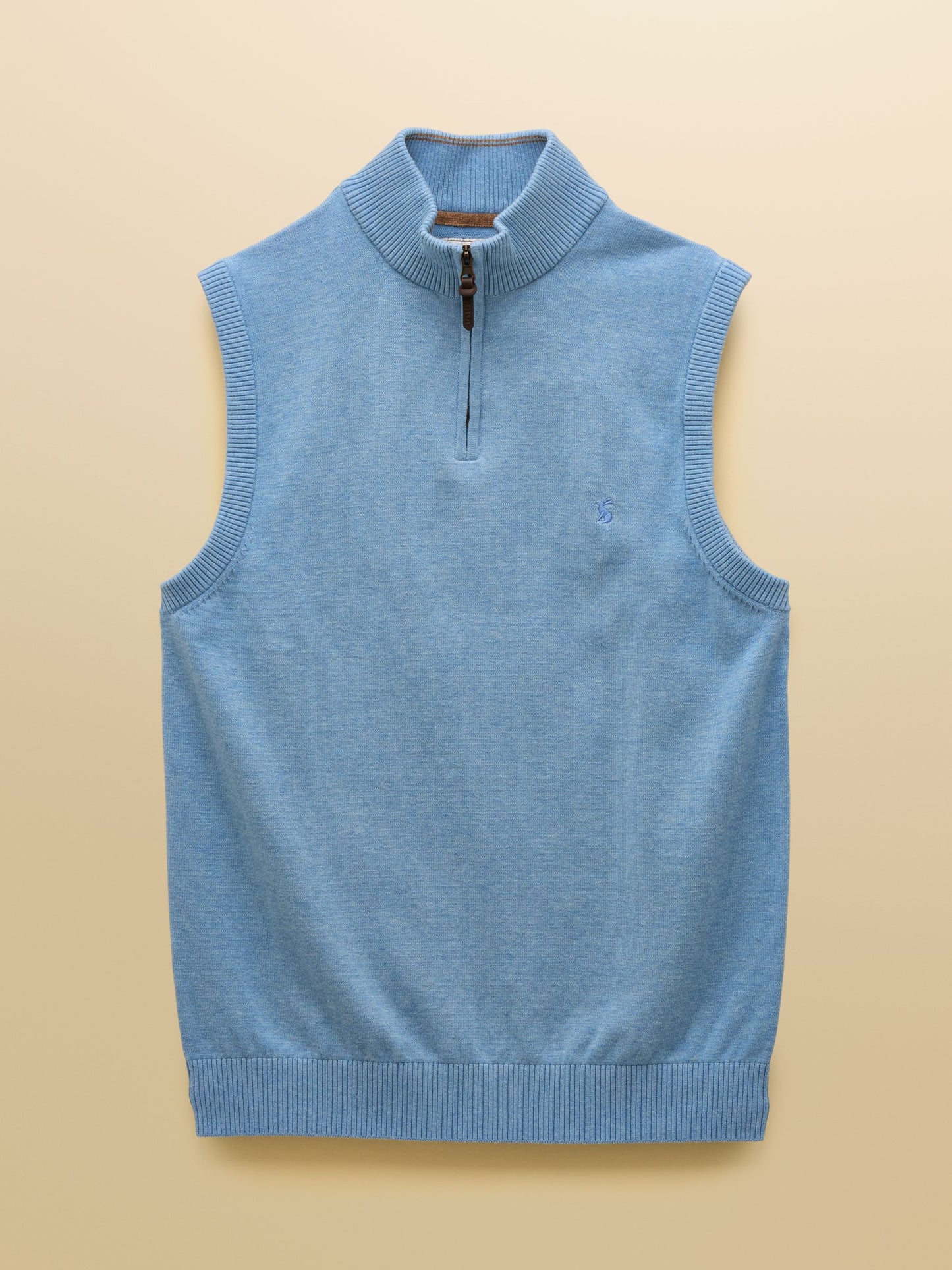 Hillside Light Blue Quarter Zip Knitted Tank Top