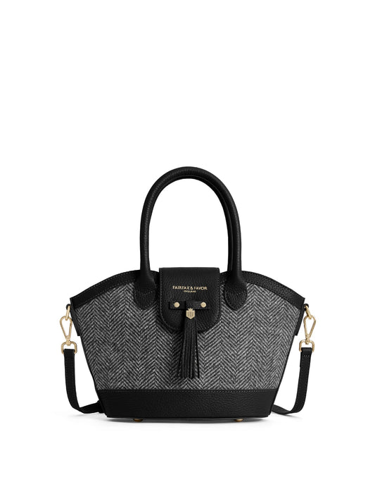 Windsor Black Herringbone Tote Bag