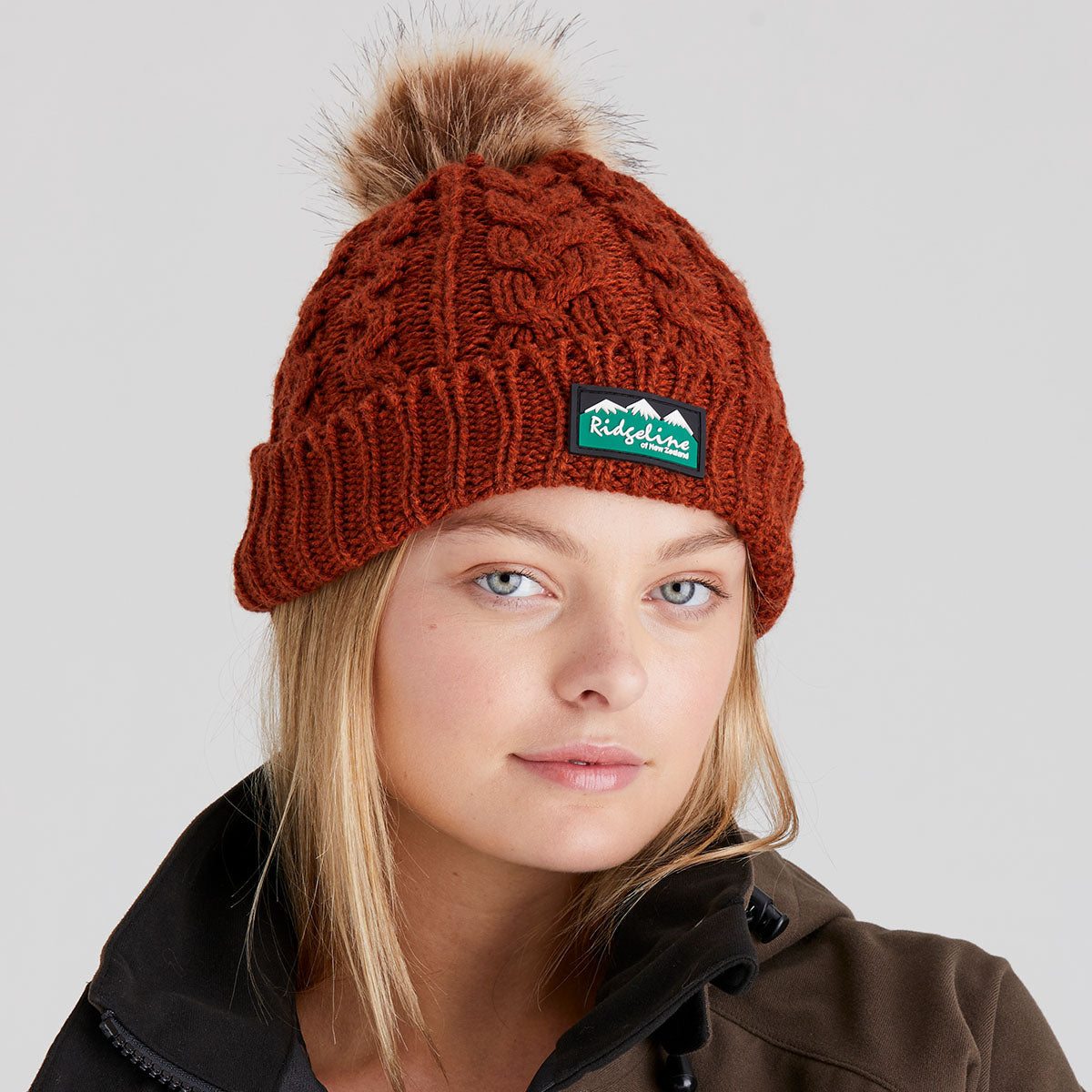 Nordic Fleck Bobble Hat Russet