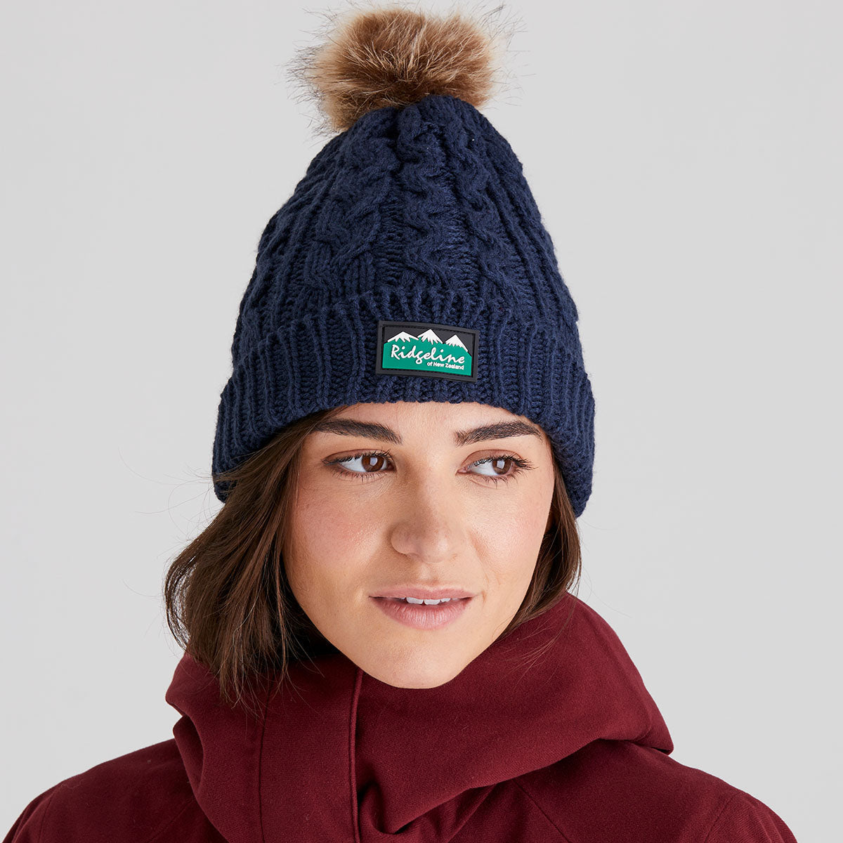 Nordic Fleck Bobble Hat Navy