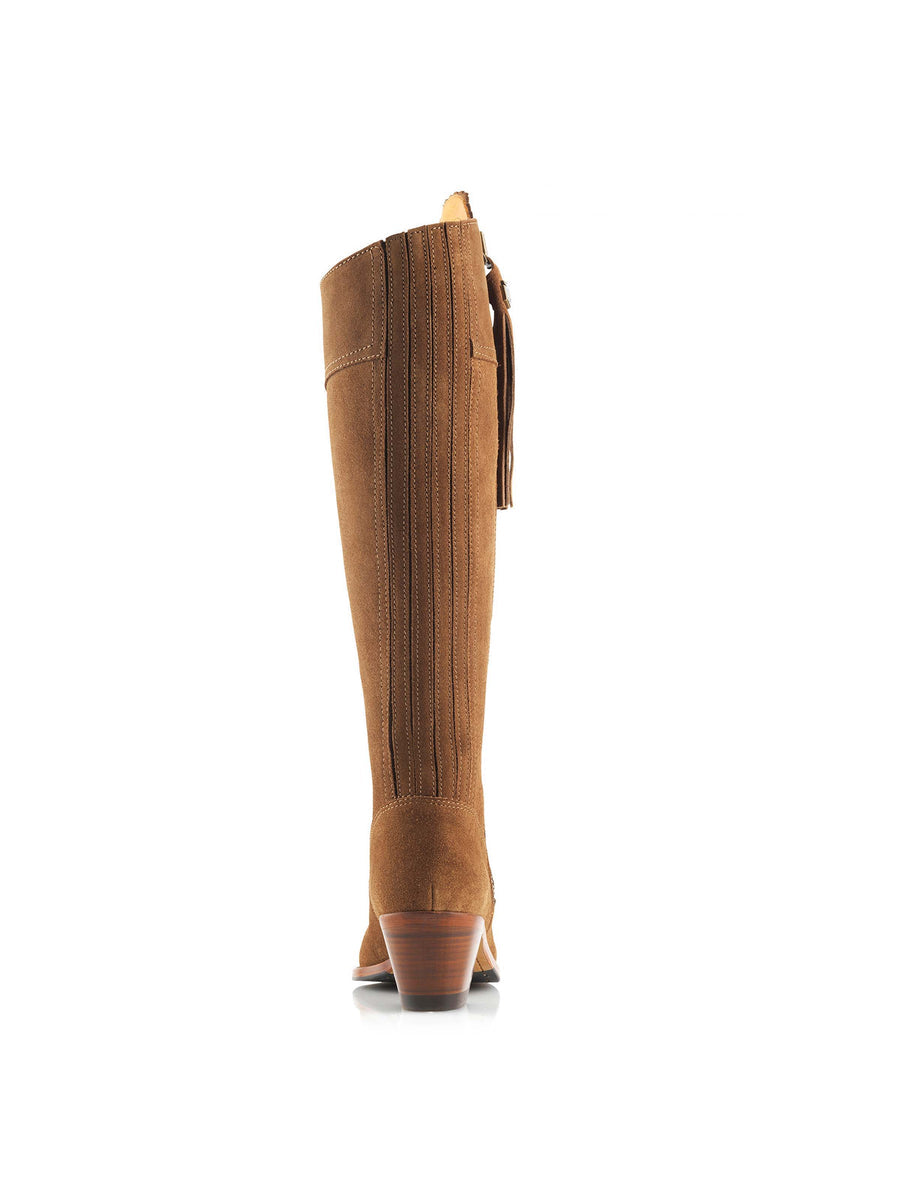 Regina Tan Heeled Knee-High Boots - Sporting Fit