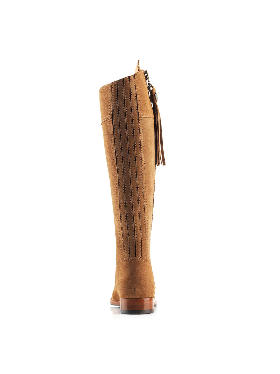 Regina Tan Flat Knee-High Boots - Sporting Fit