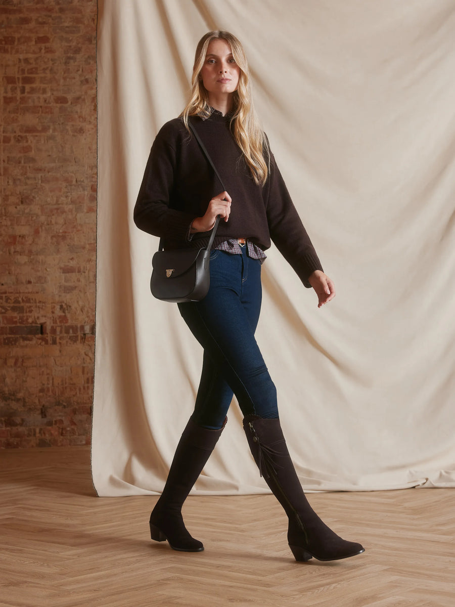 Regina Chocolate Heeled Knee-High Boots - Regular Fit