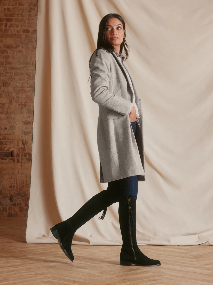Regina Black Flat Knee-High Boots - Regular Fit