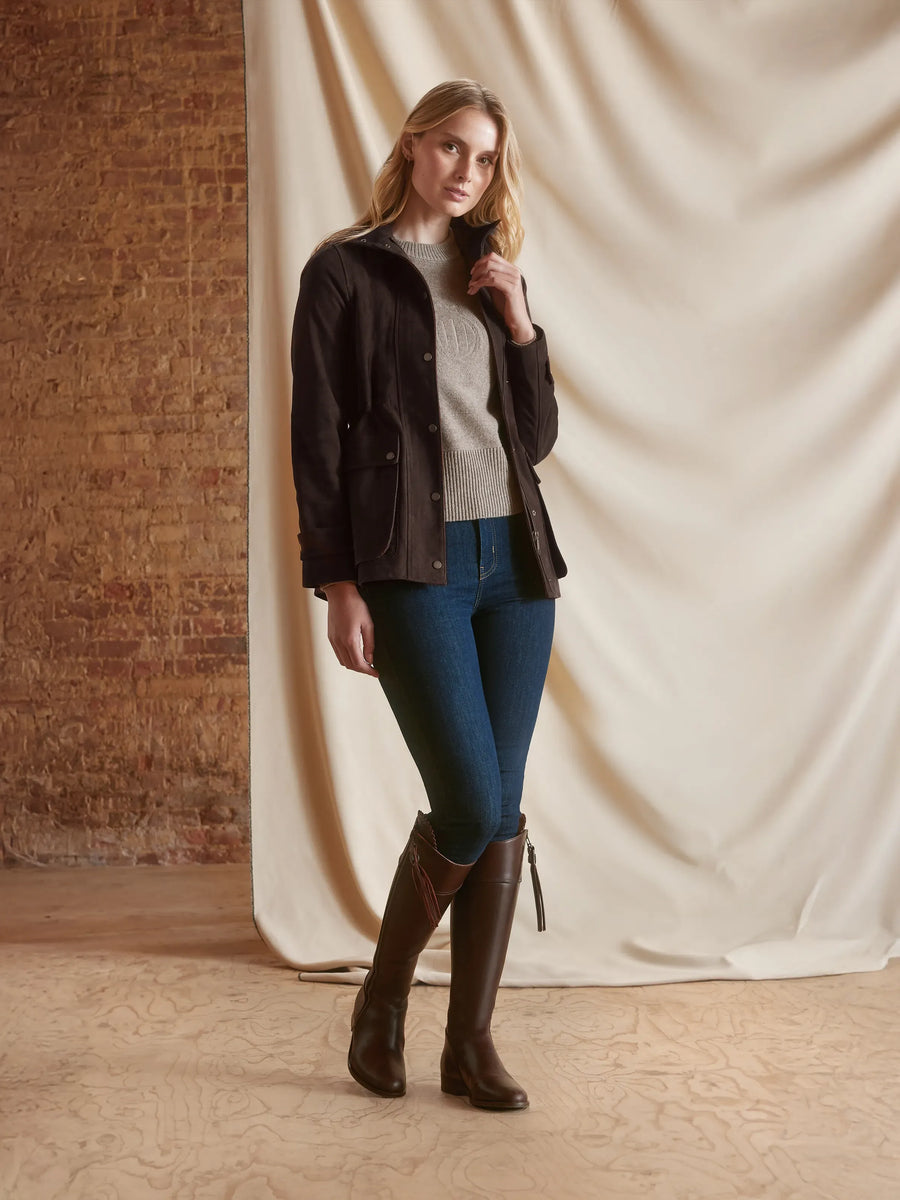 Regina Mahogany Leather Knee-High Boots - Regular Fit