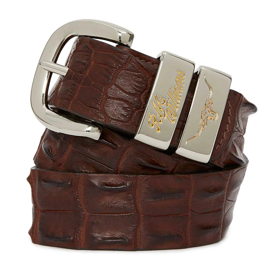 Saltwater Crocodile Belt - Mens 1.5” Tan