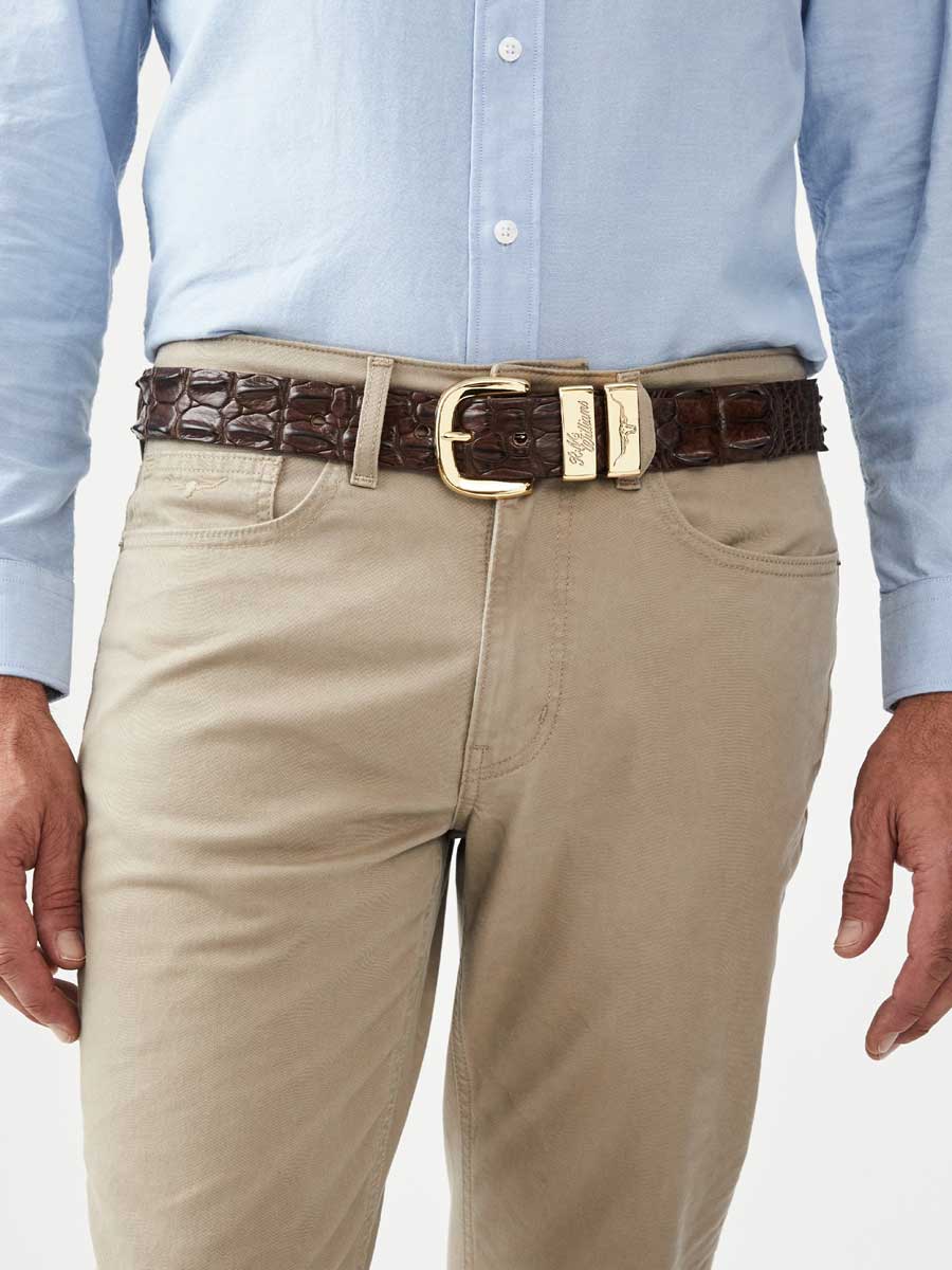Saltwater Crocodile Belt - Mens 1.5” Tan