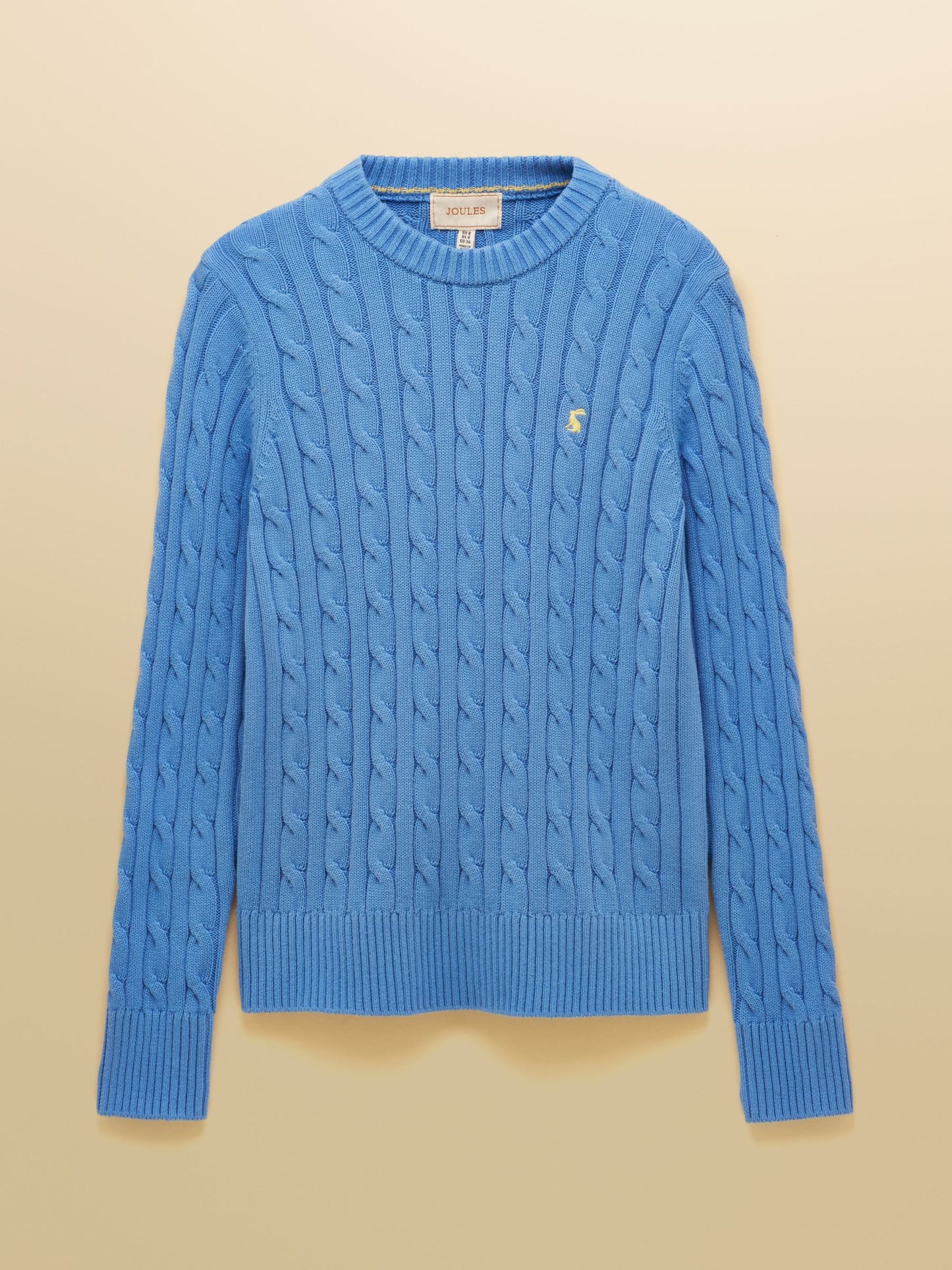 Classic Blue Cotton Cable Knit Jumper