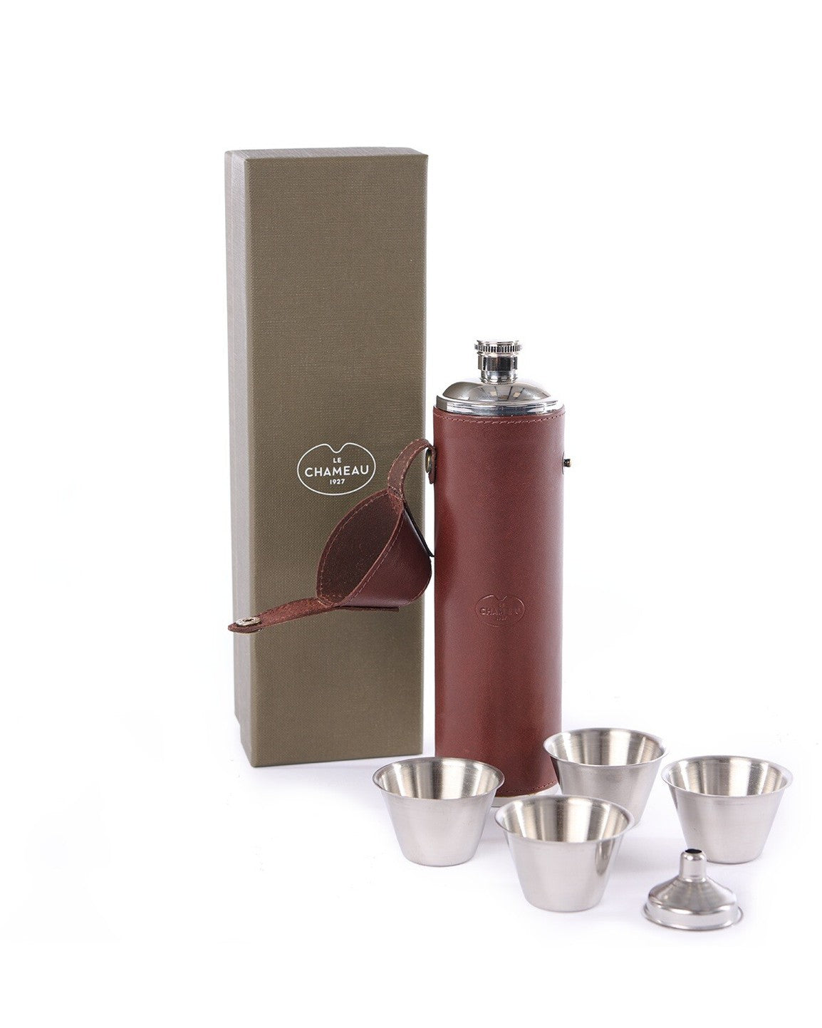 Rounded Hip Flask Medium Marron Fonce