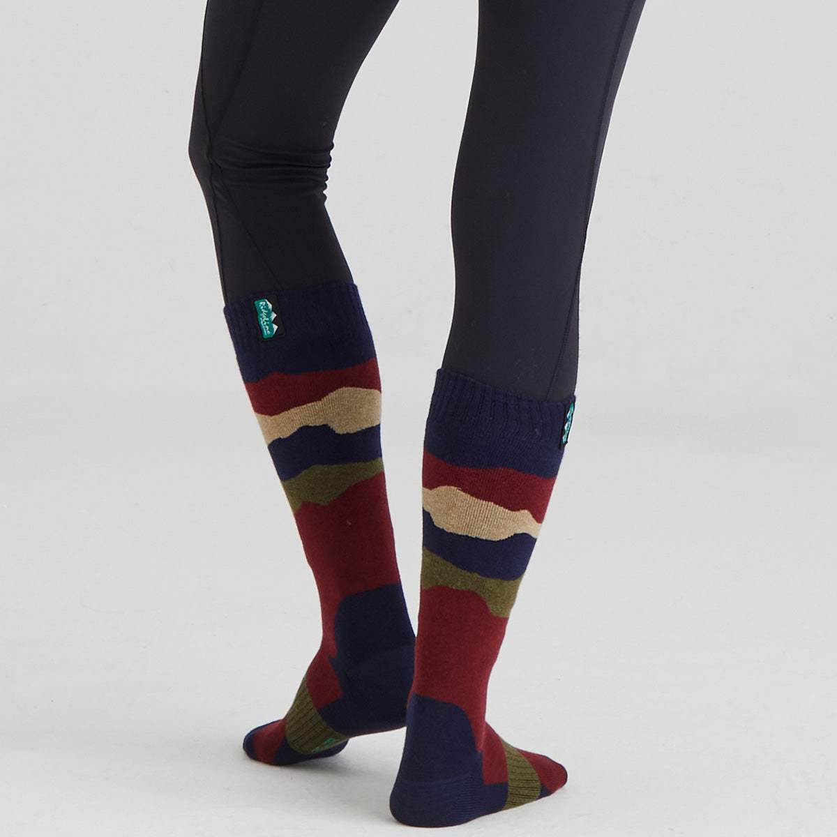 Merino Wool Socks Mid Length Navy Stripes