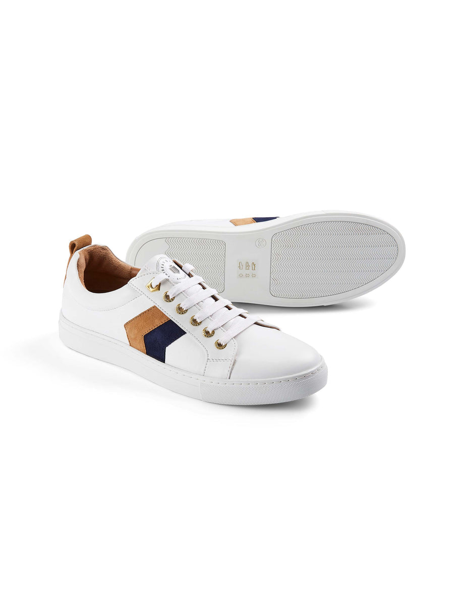 Alexandra Tan & Navy Trainers