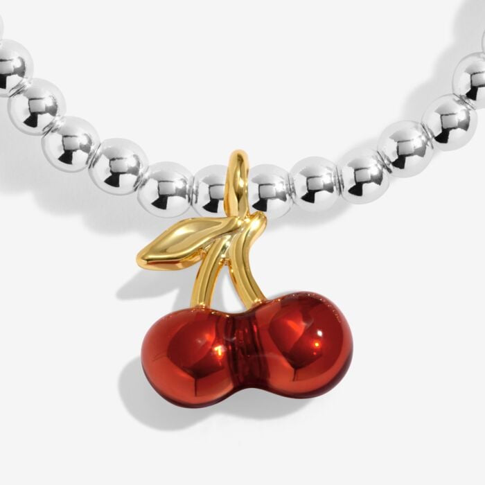 A Little Vibes 'Cherry On Top' Bracelet in Silver Plating