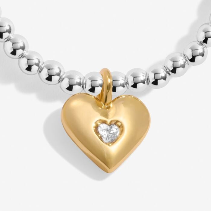 A Little 'Love You With All My Heart' Bracelet in Silver and Gold Plating