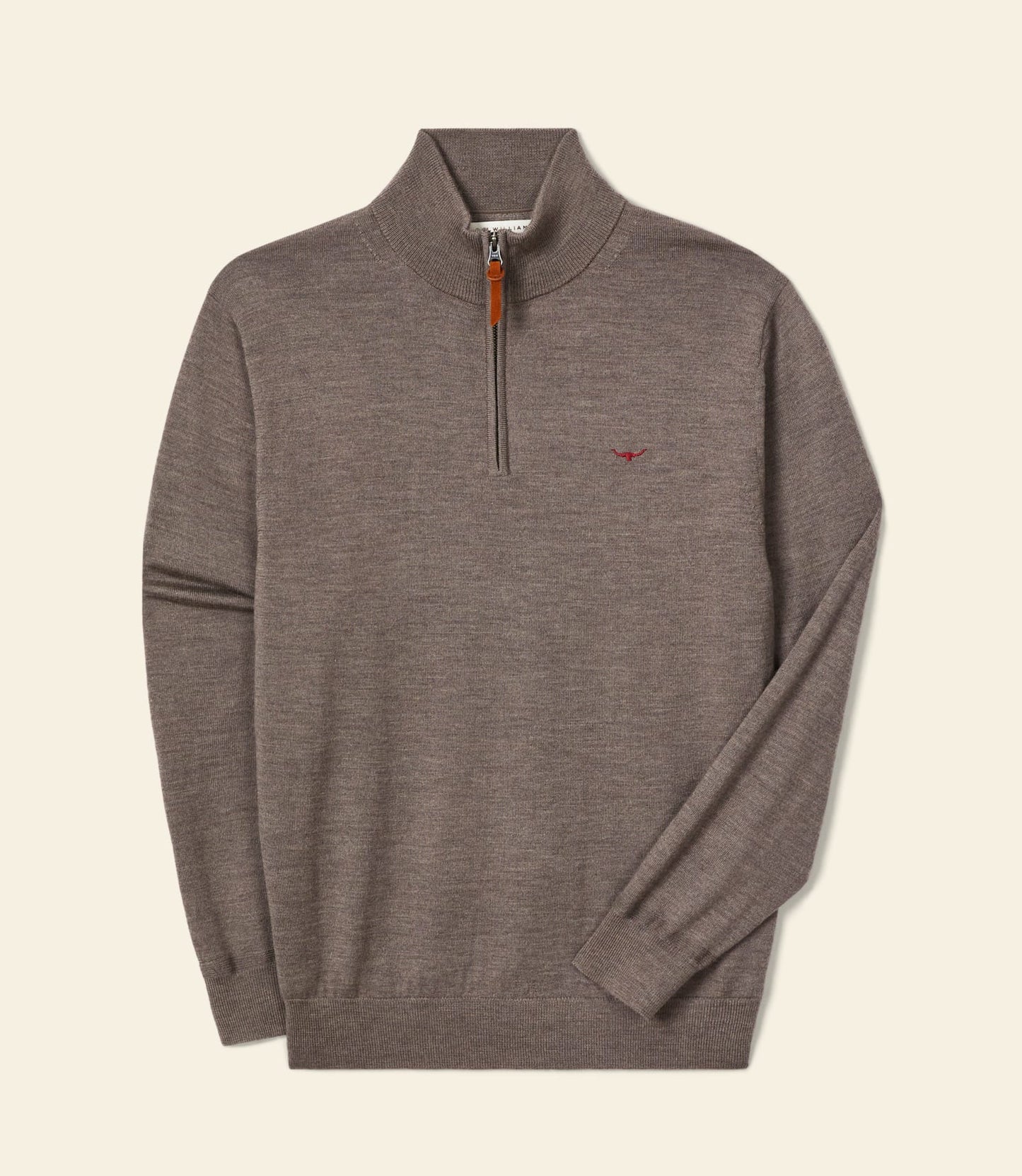 Ernest Merino 1/4 Zip Knit Nutmeg