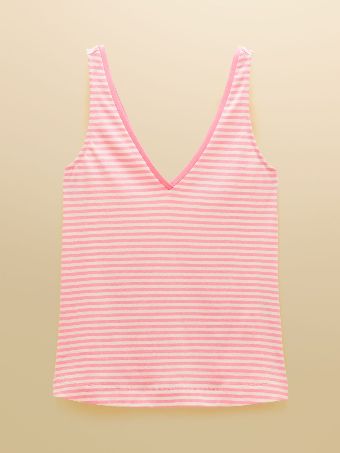 Delilah Pink Stripe V-Neck Jersey Vest Pink Stripe
