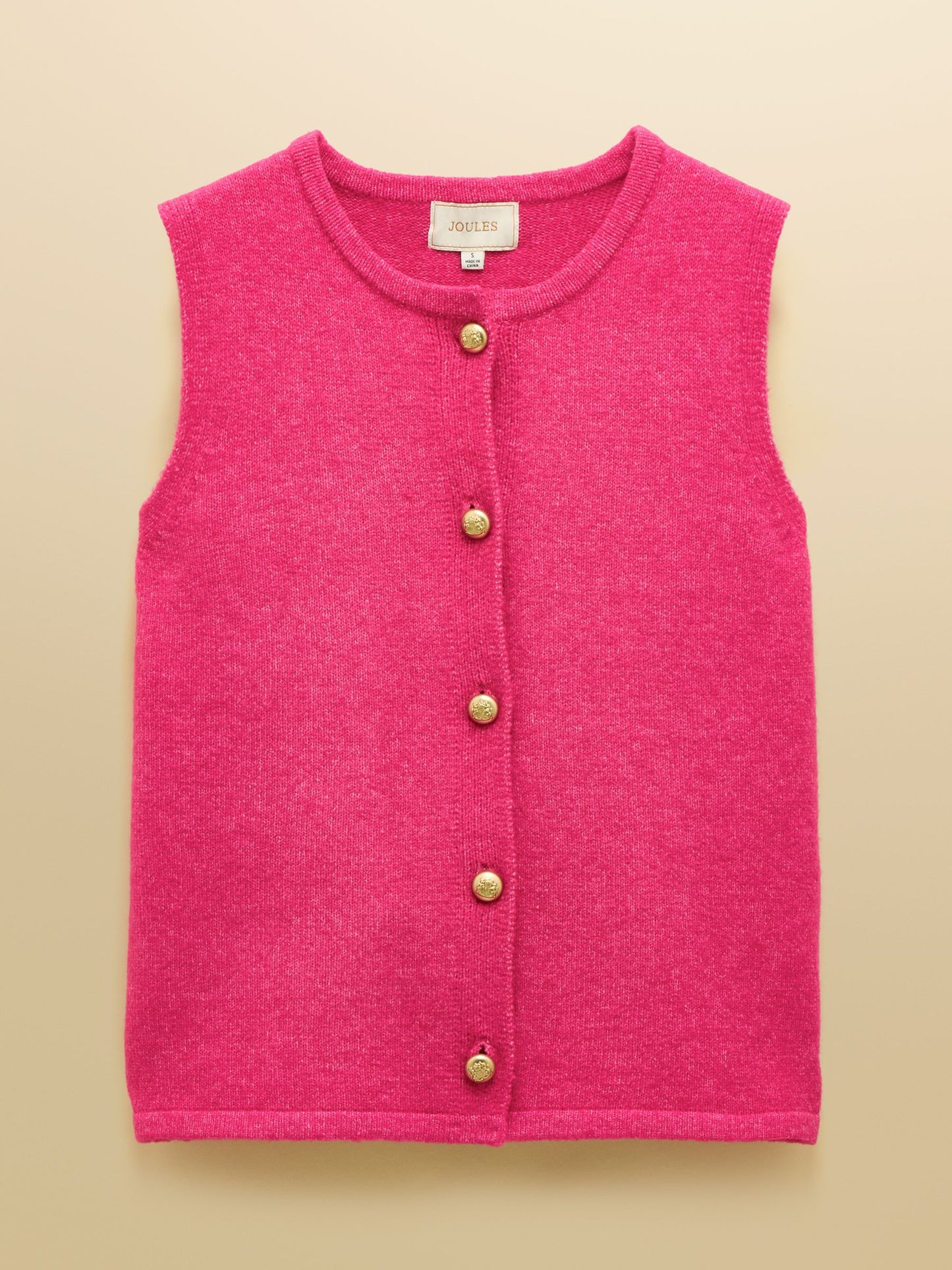 Holly Pink Fushsia Button Through Knitted Vest