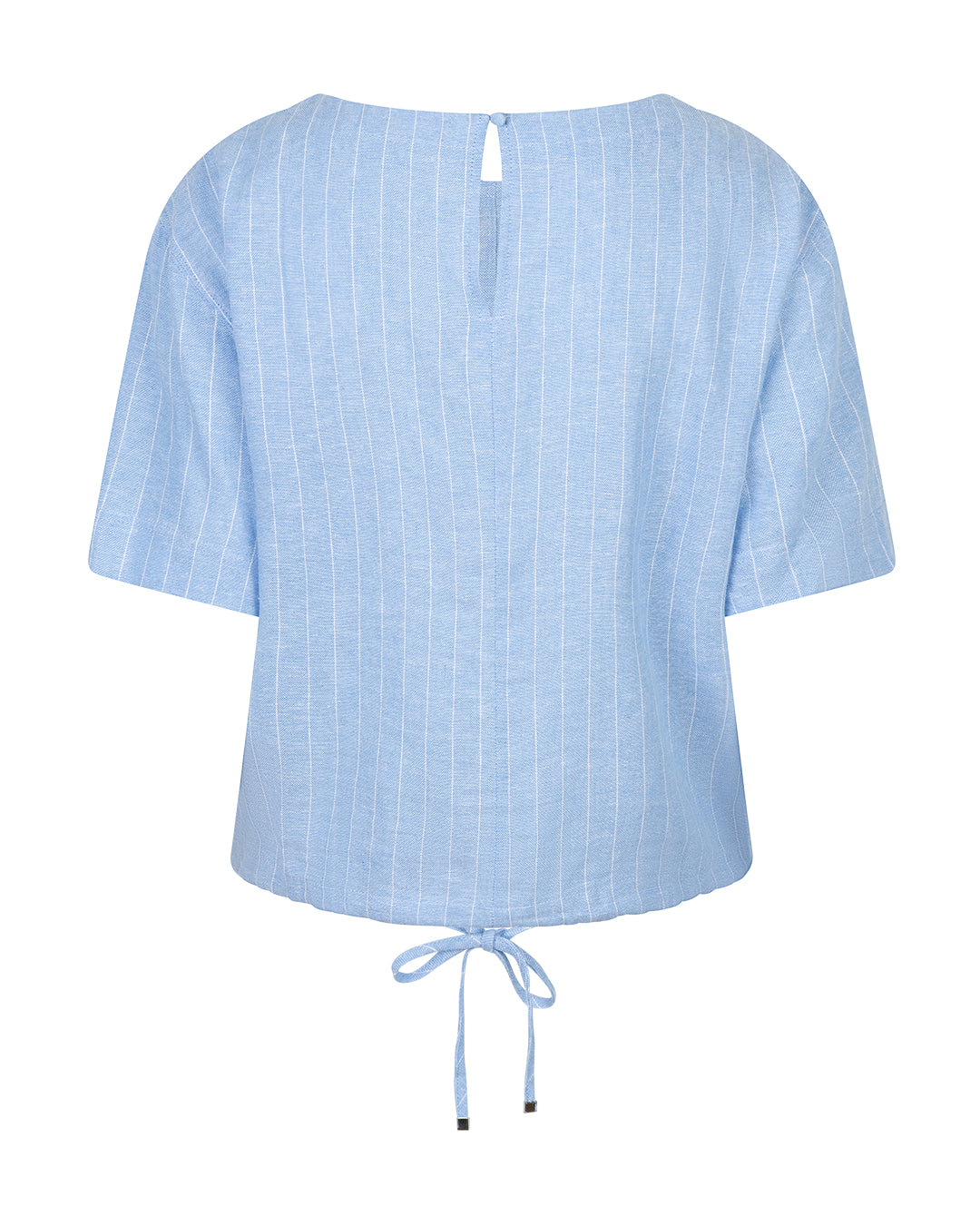 Skyler Linen Pinstripe Top Light Blue