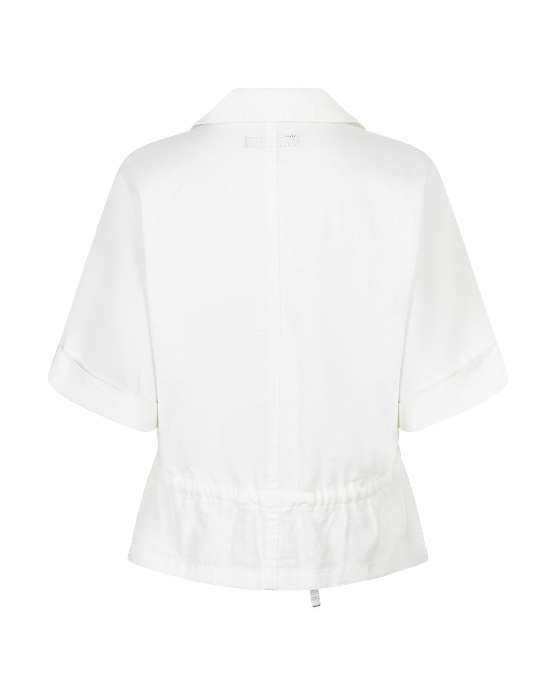 Drew Drawstring Denim Top Off White