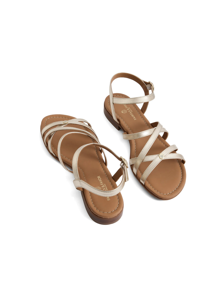 St Ives Sandals Gold Leather