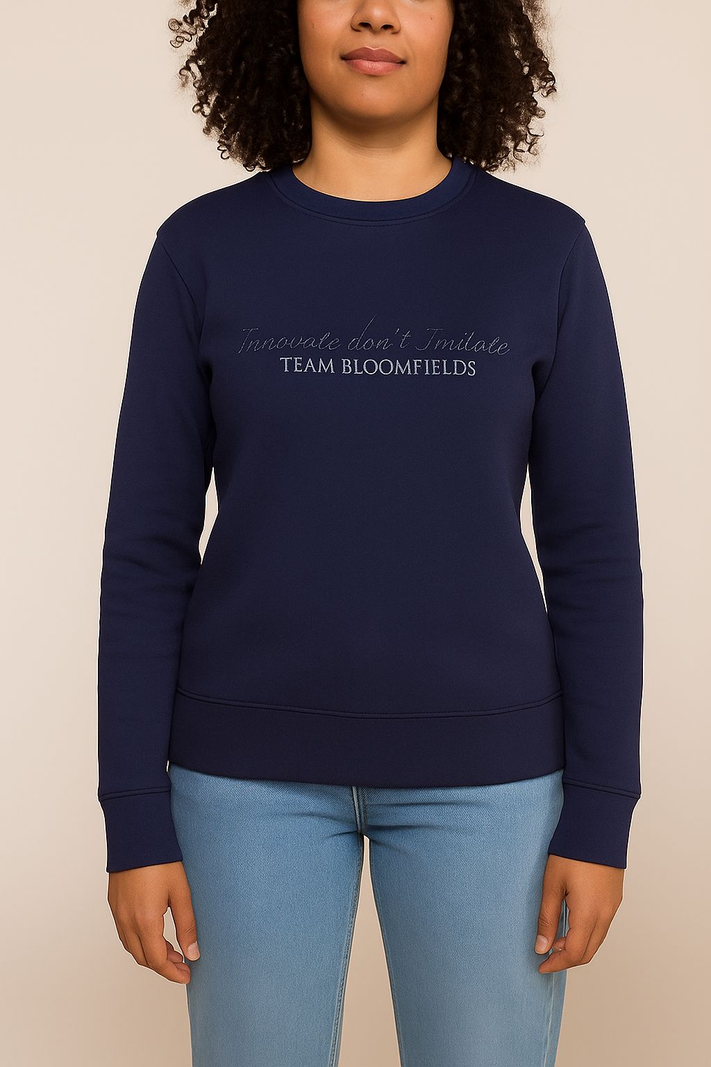 Summer Navy Crew Neck with Navy Rhinestones
