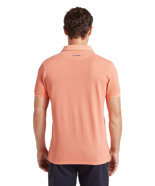 St Ives Garment Dyed Polo shirt Coral Peach