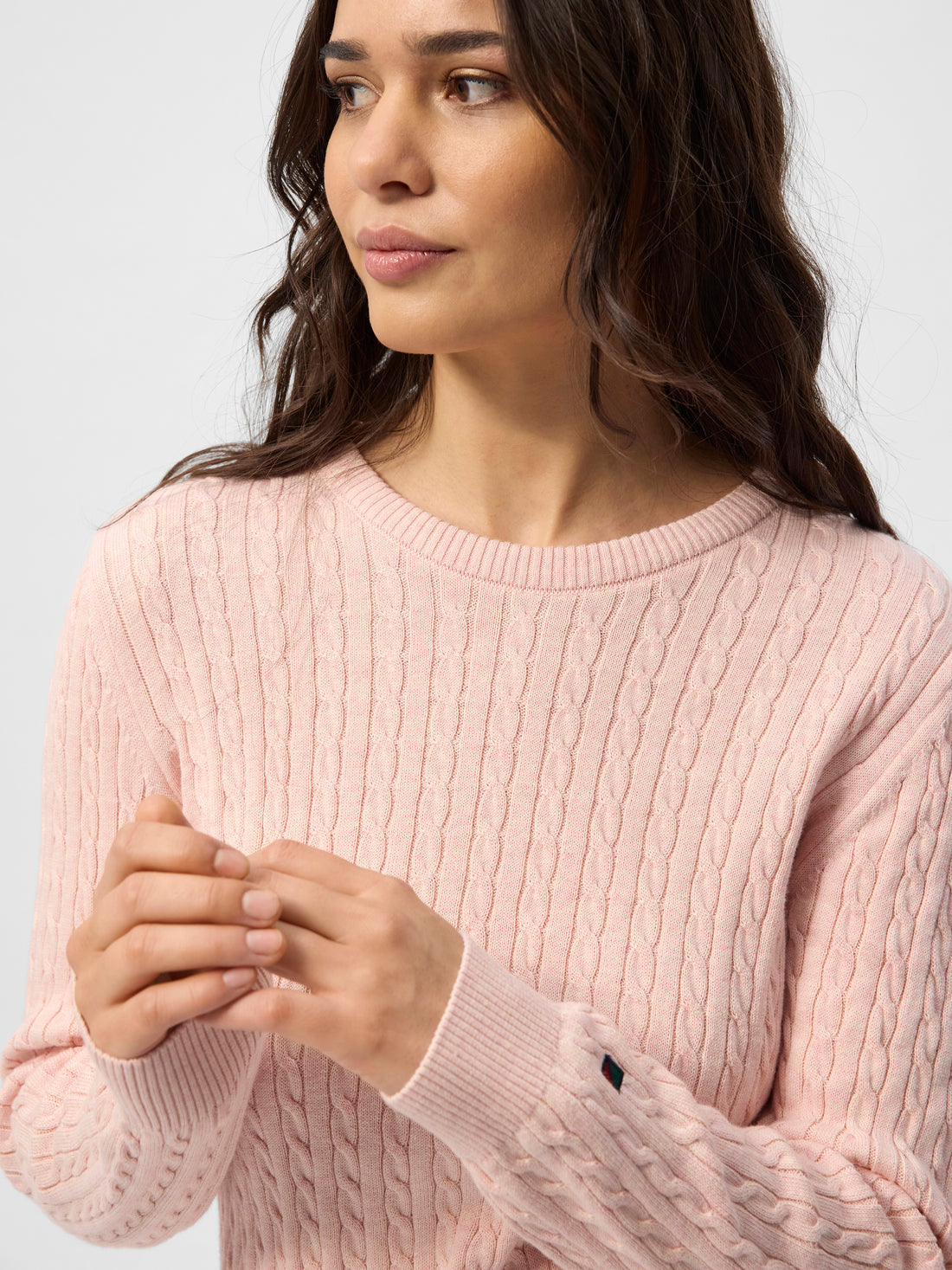 Susan Cable Knit Rose Pastel