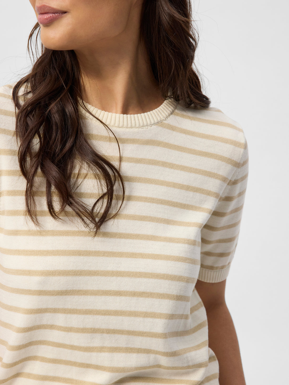 Aimee Knit Sand Stripe
