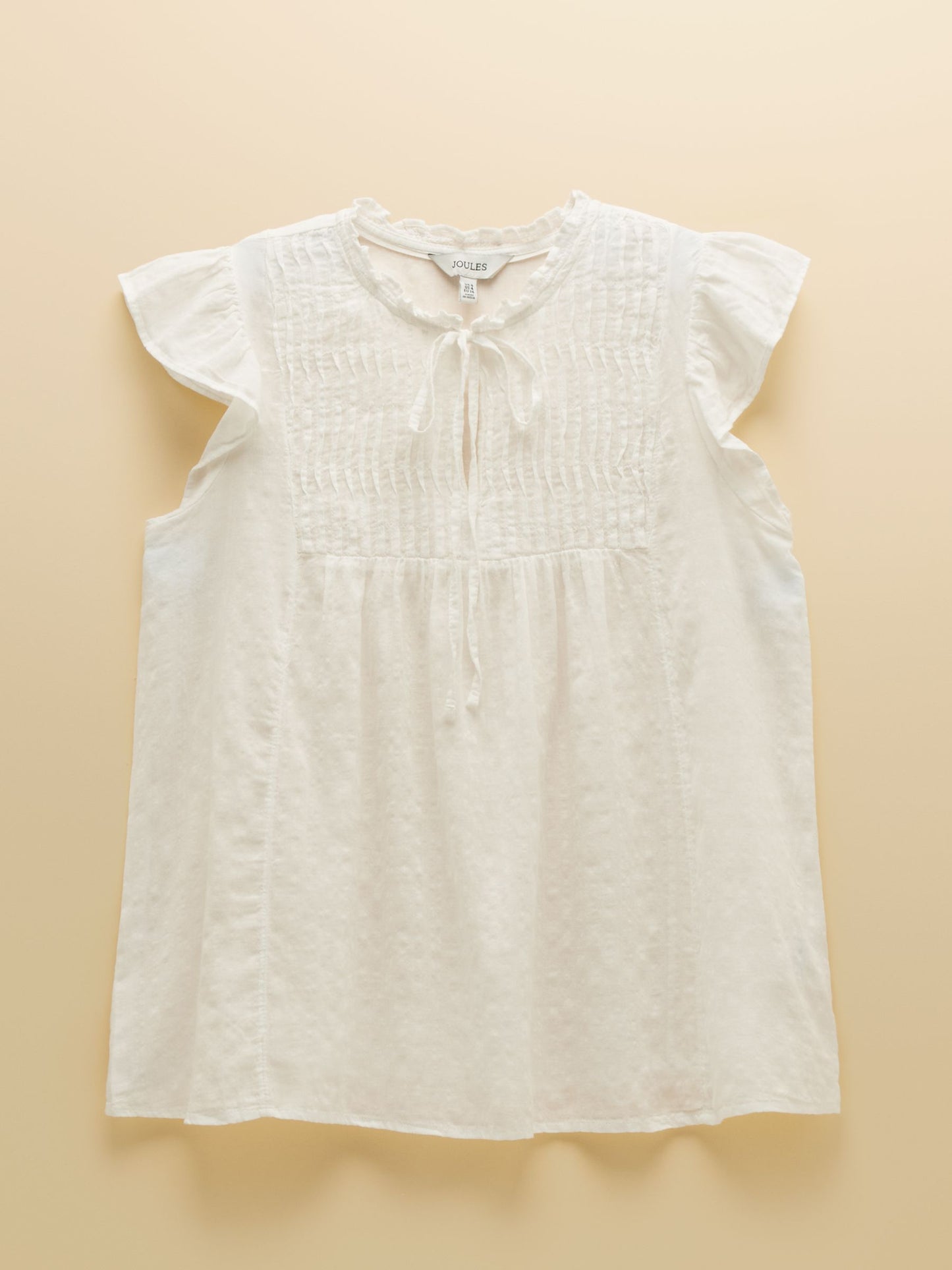 Nolan White Sleeveless Tie Neck Blouse