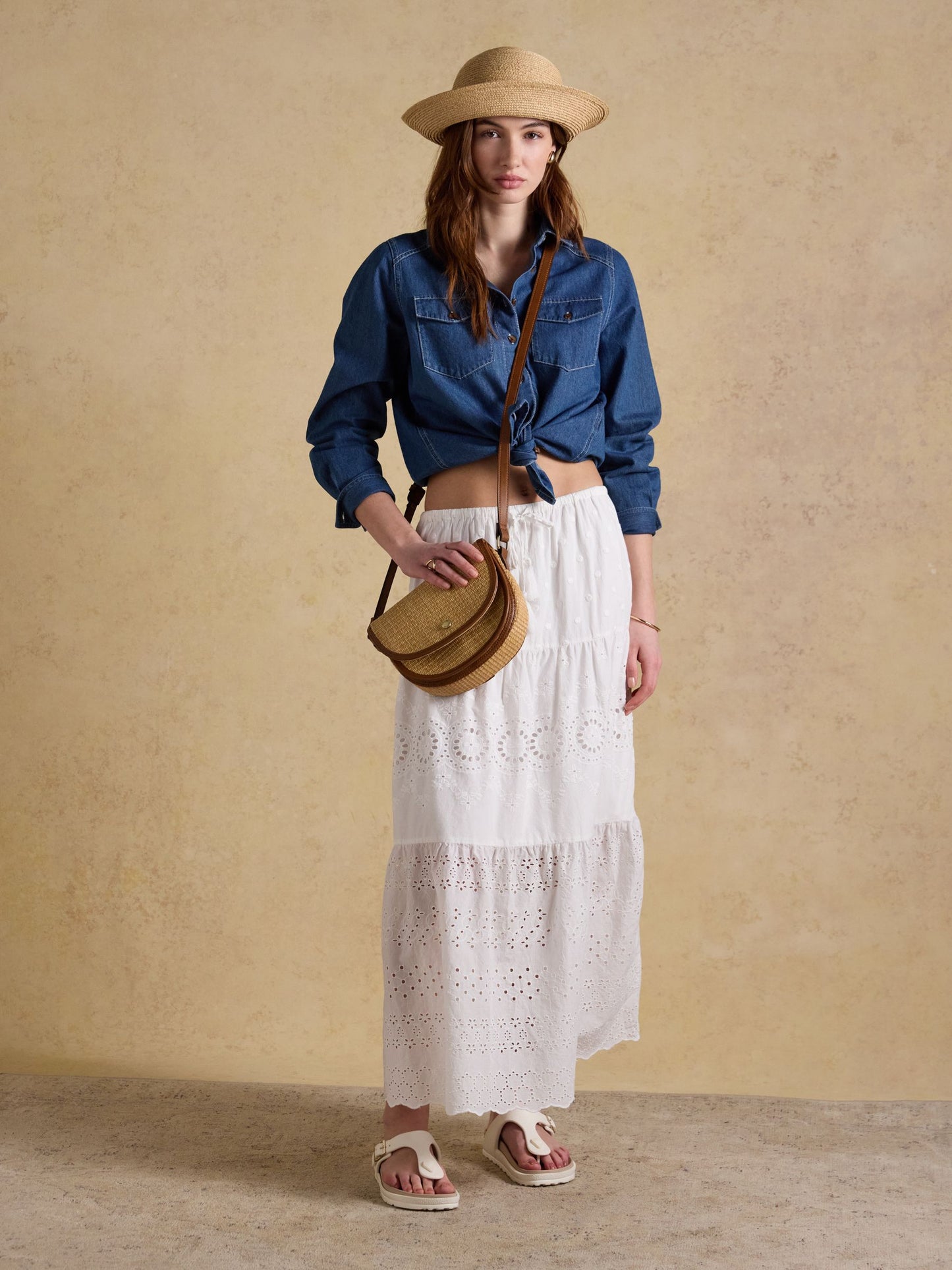 Daphne Neutral Straw Bag