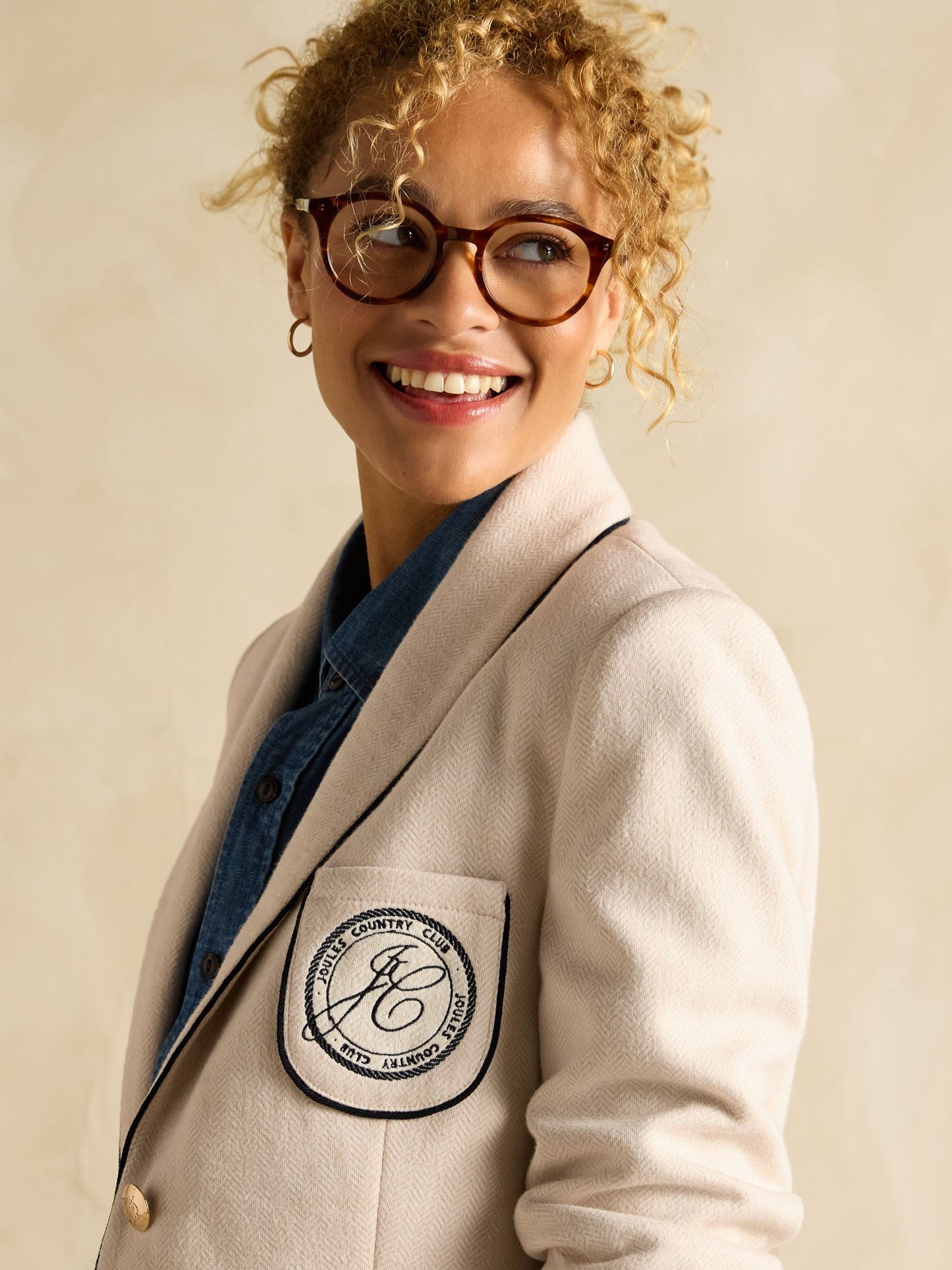 Hartley Oat Shawl Collar Blazer
