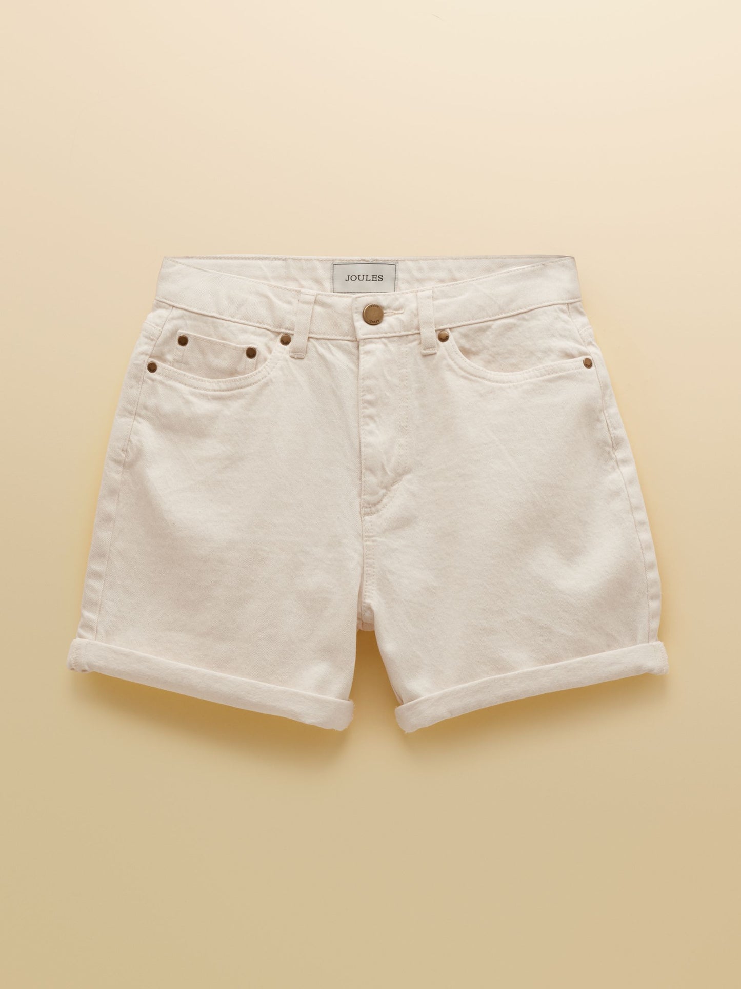 Cream Denim Shorts