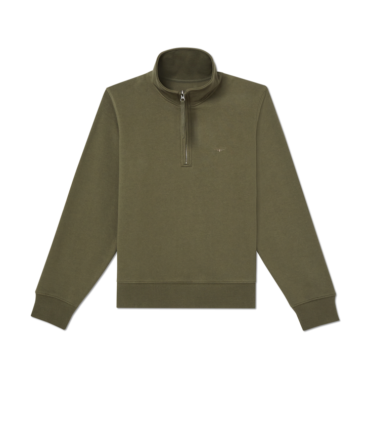 Trickett Zip Neck Sweatshirt Olive