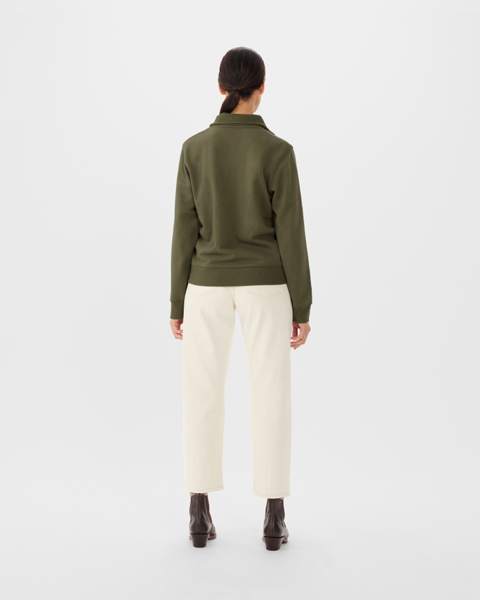 Trickett Zip Neck Sweatshirt Olive