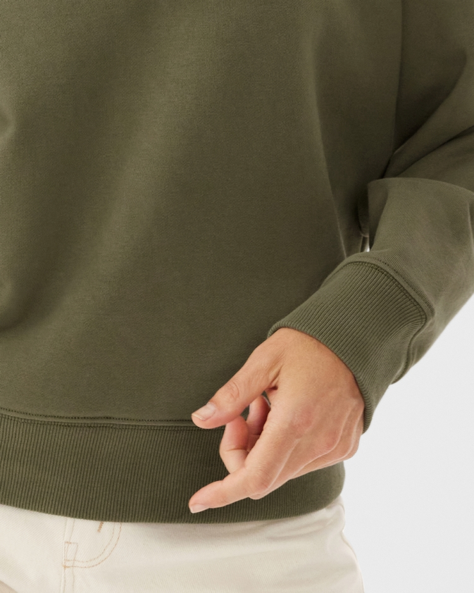 Trickett Zip Neck Sweatshirt Olive