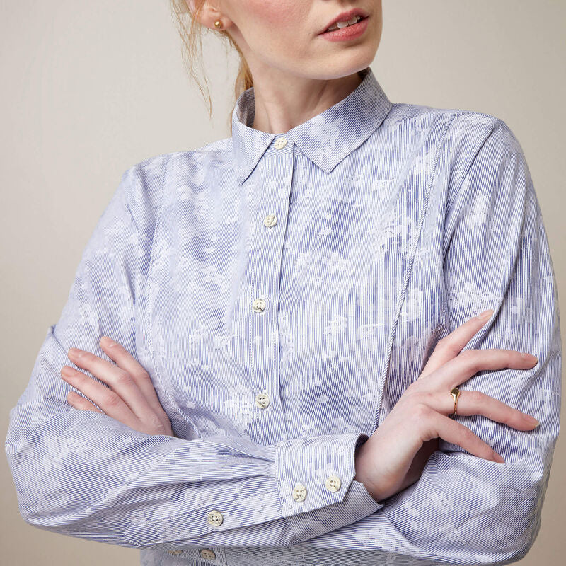 Muir Blouse Blue Jacquard