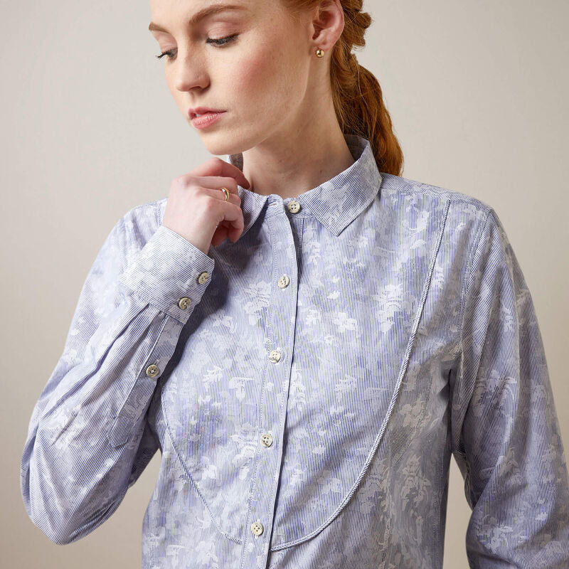 Muir Blouse Blue Jacquard