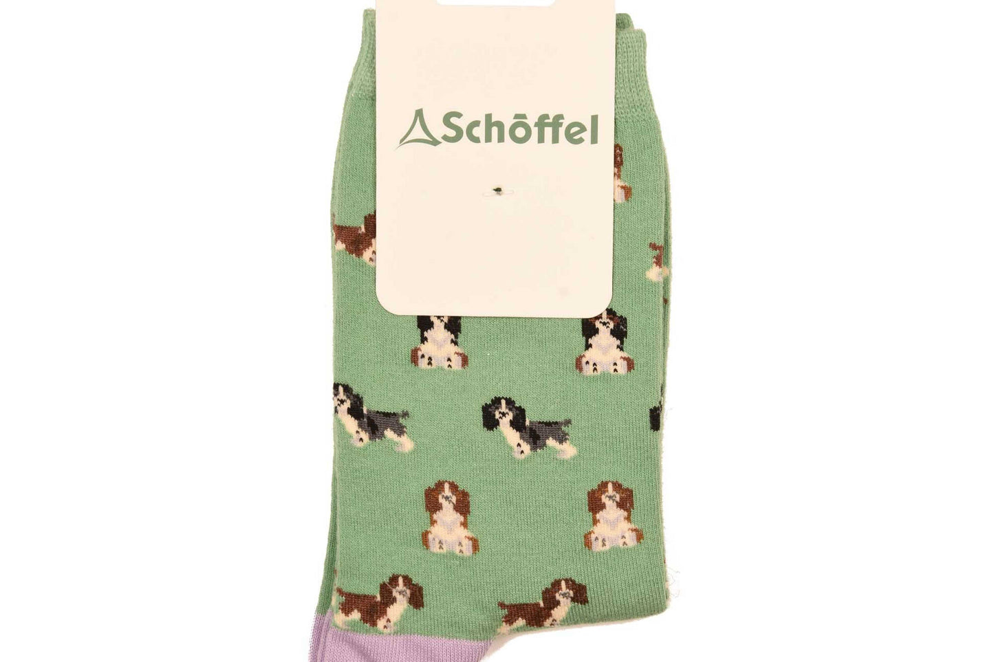 Ladies Single Sock Green Spaniel 4-7