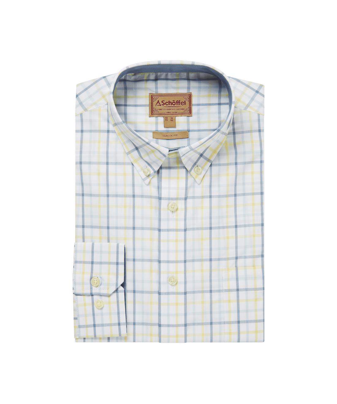 Holkham Classic Shirt Blue/Pastel Peach