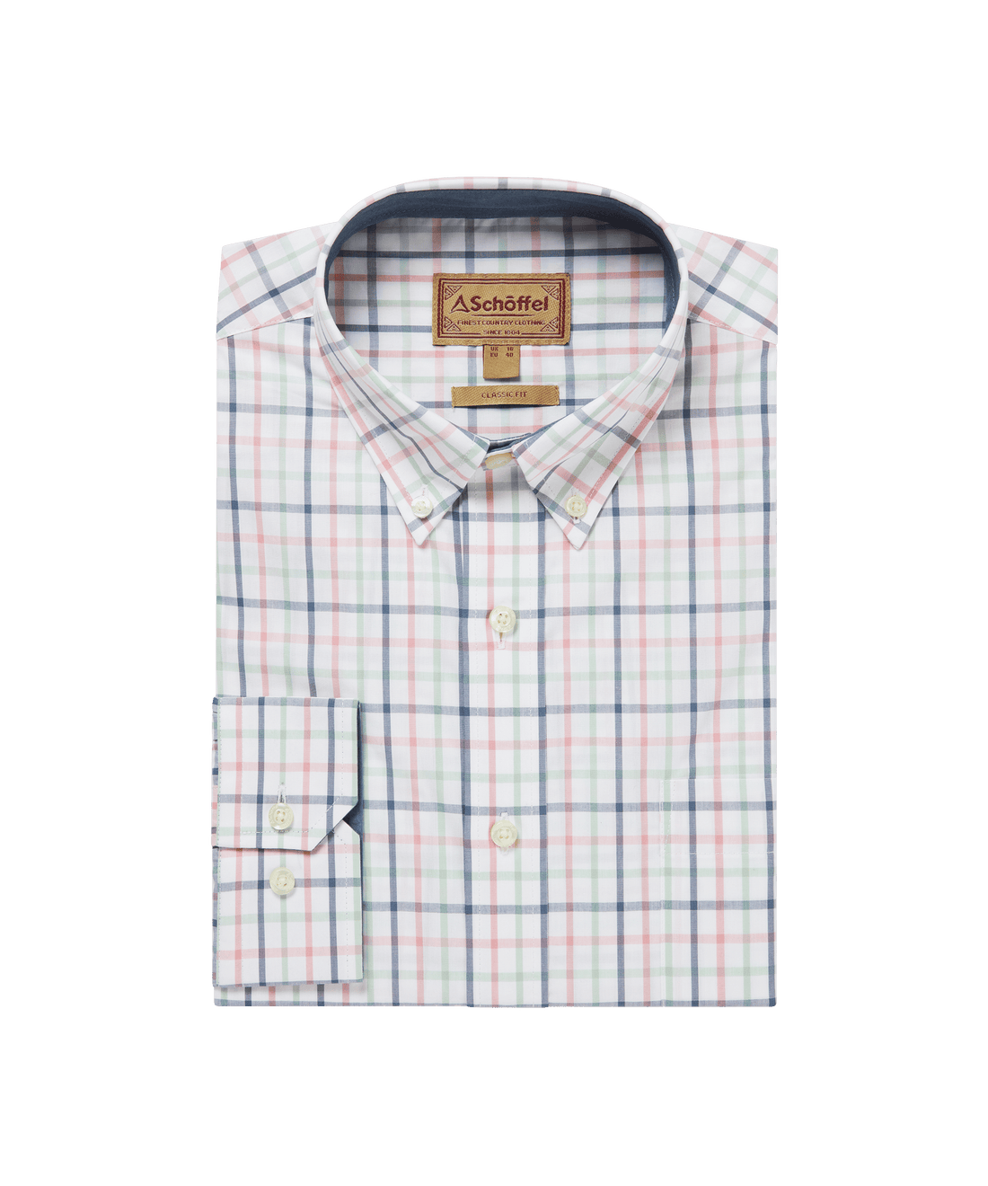 Holkham Classic Shirt Dark Pigeon Blue/Mauve Red