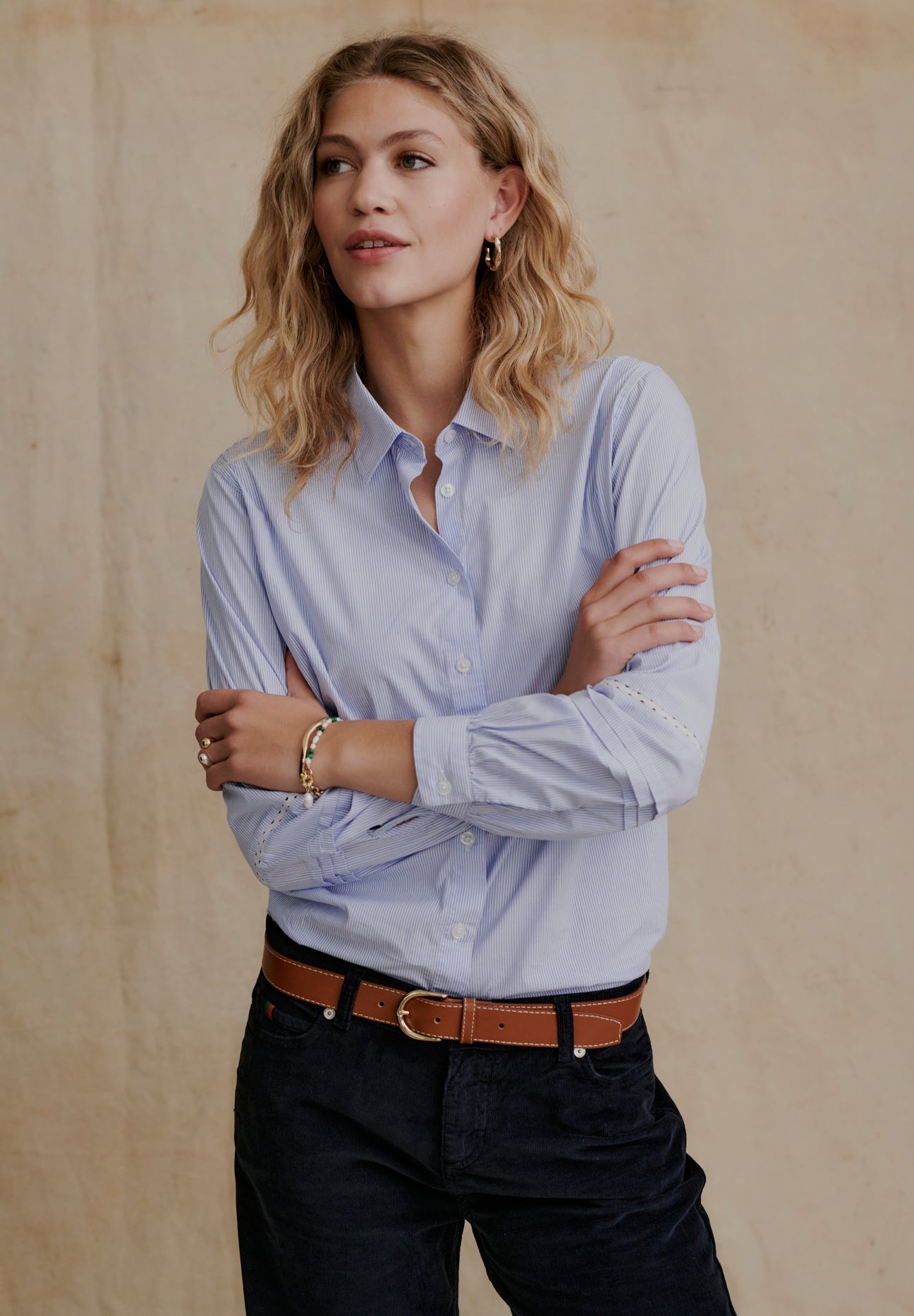 Anora Shirt Light Blue Stripe
