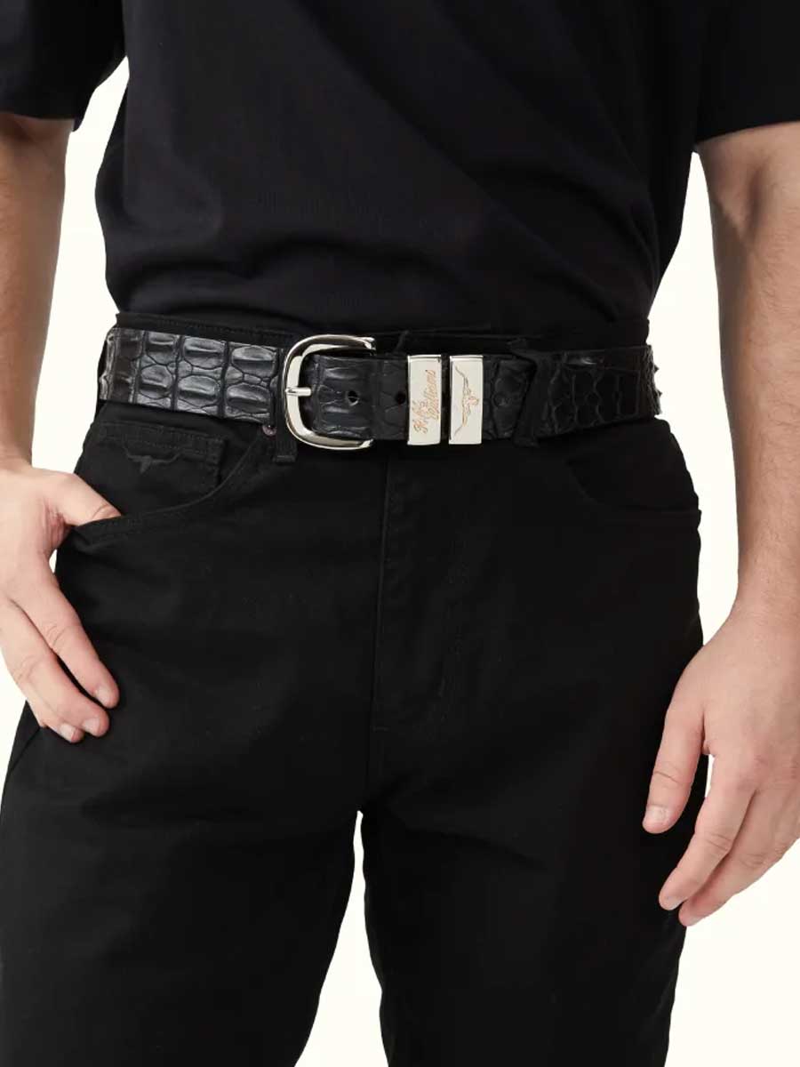 Saltwater Crocodile Belt - Mens 1.5” Black