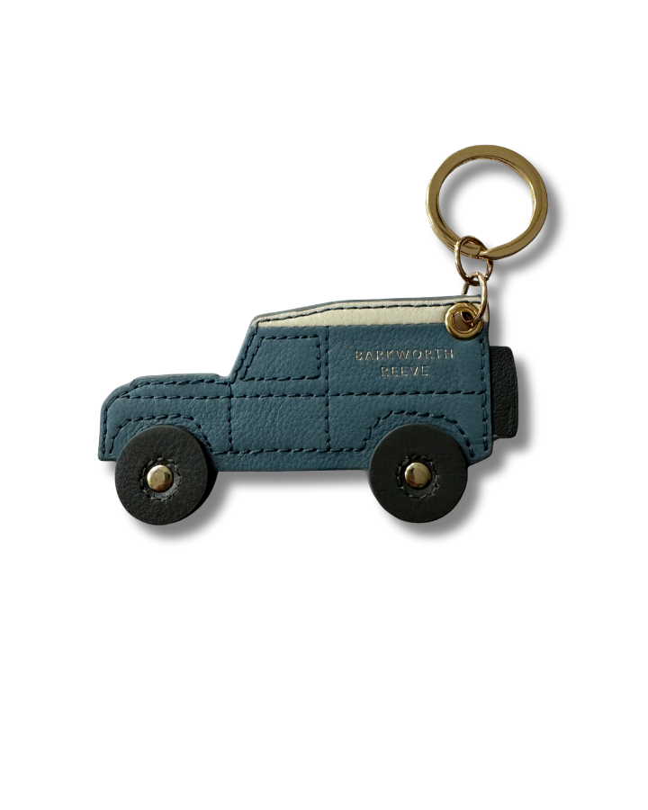 Off Road 4x4 Keyring in Blue & Cream Grain