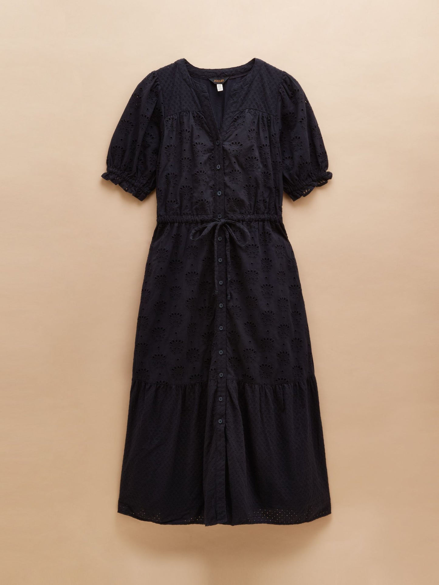 Juliana Navy Broderie Midi Dress