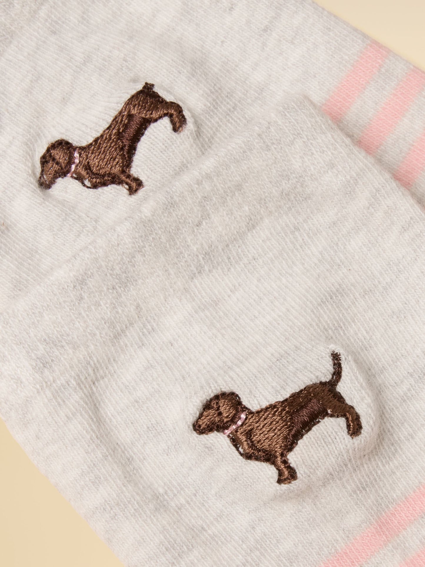 Women's Everyday Pink & Grey Dog Cotton Blend Socks 2 Pack (size 4-8)