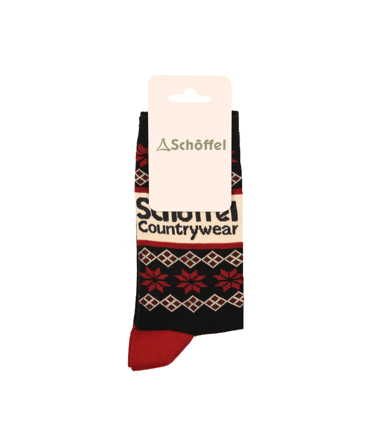 Mens Single Cotton Sock Navy Fairisle