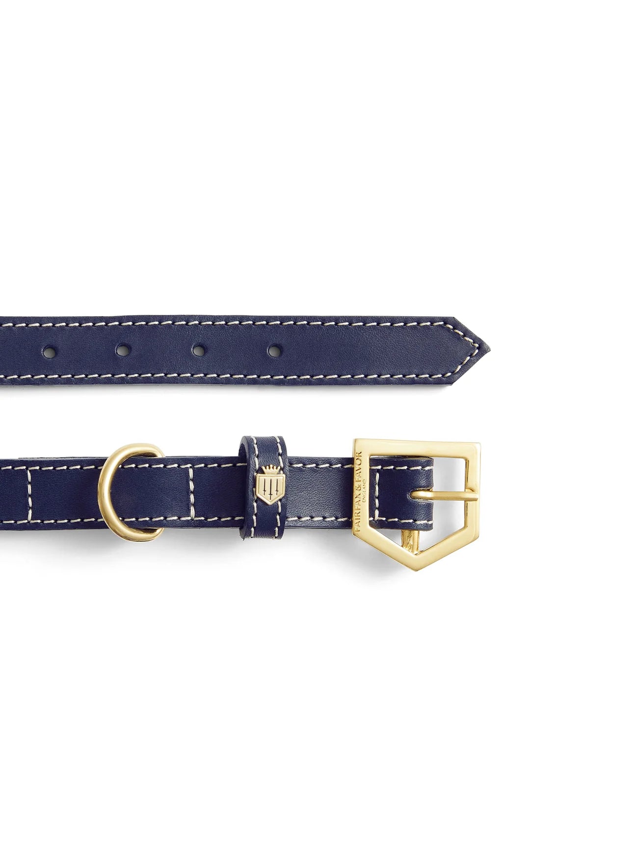 The Fitzroy Navy Leather Dog Collar