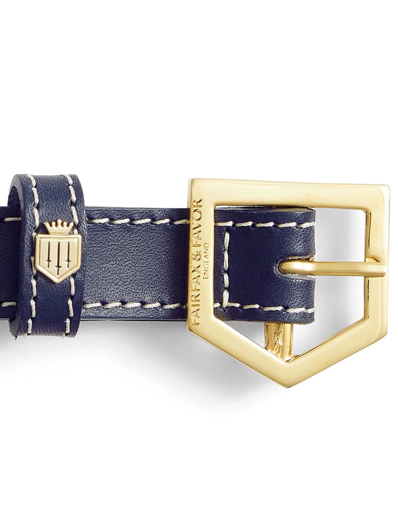 The Fitzroy Navy Leather Dog Collar
