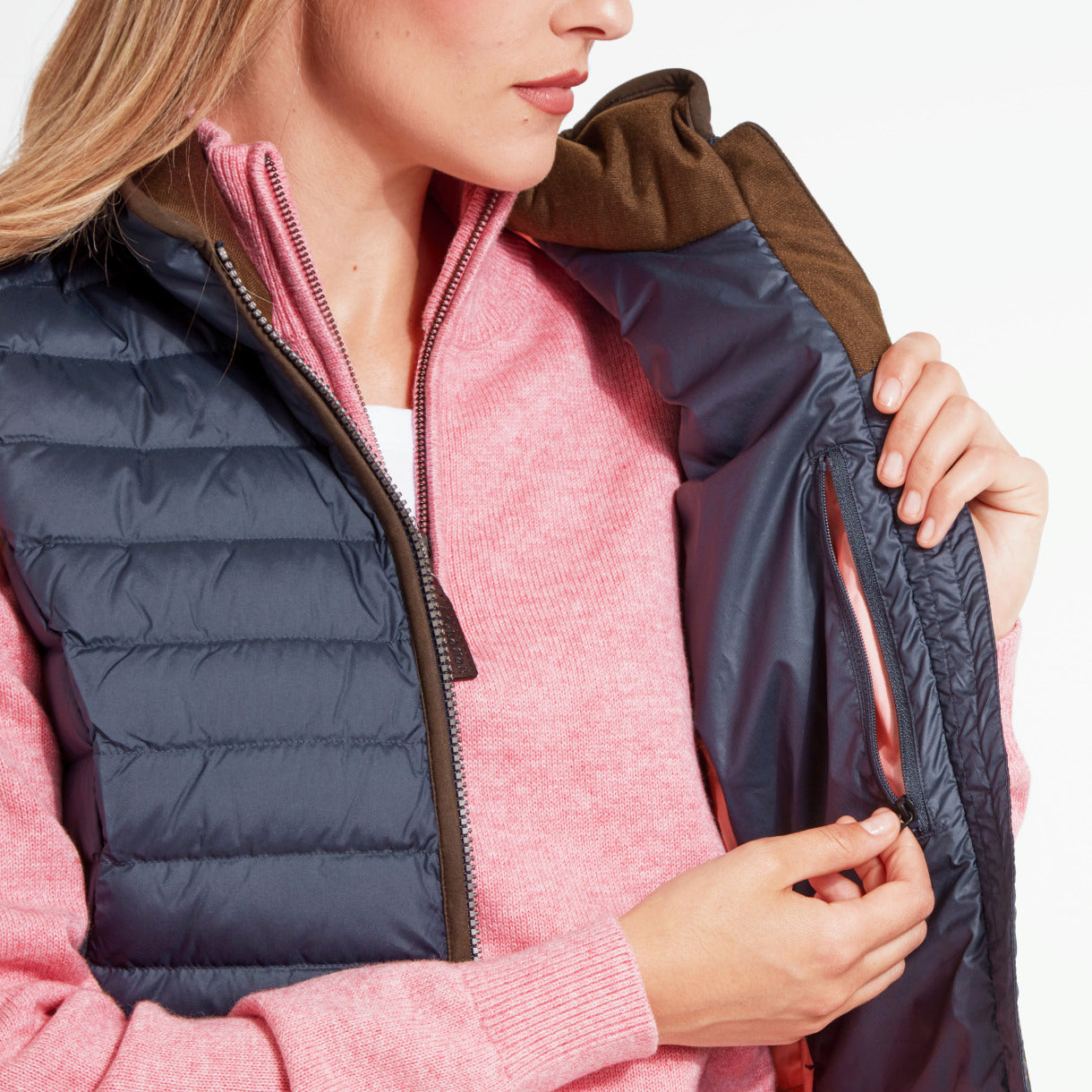 Launde Down Gilet Petrol Blue
