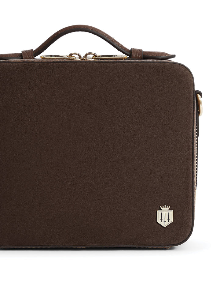 The Buckingham Women's Crossbody Bag - Chocolate Suede