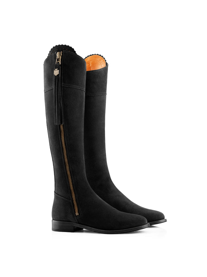 The Regina Women’s Tall Boot - Black Suede, Narrow Fit